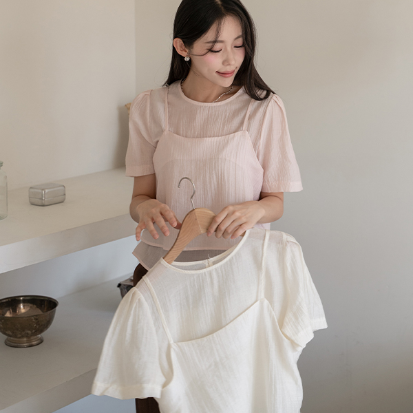 Sheer Bustier Set Blouse