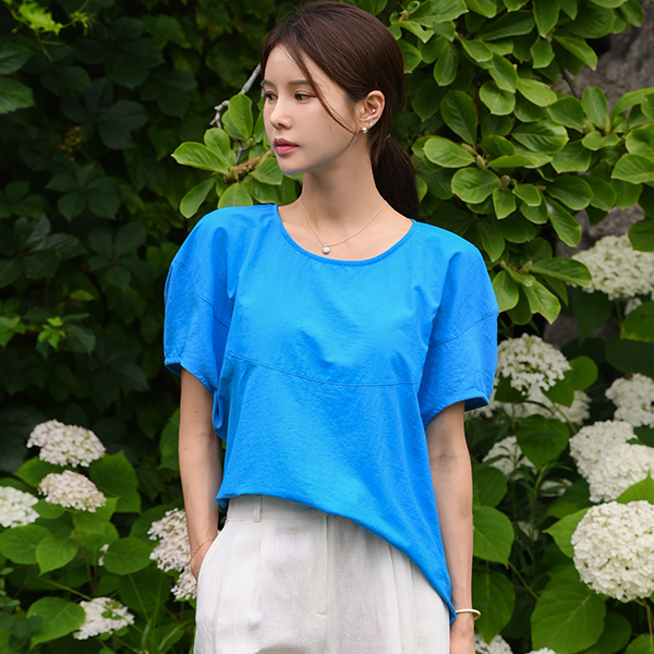 [valyou] Rustling Incision Short-sleeve Blouse