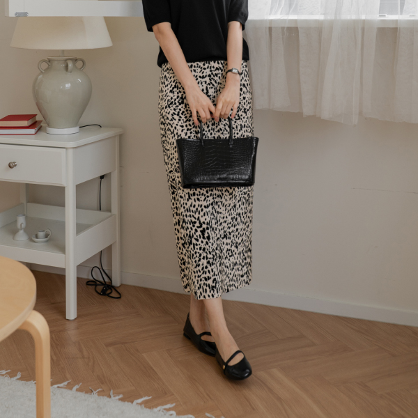 플로 Leopard Banding Skirt