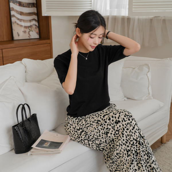 플로 Leopard Banding Skirt