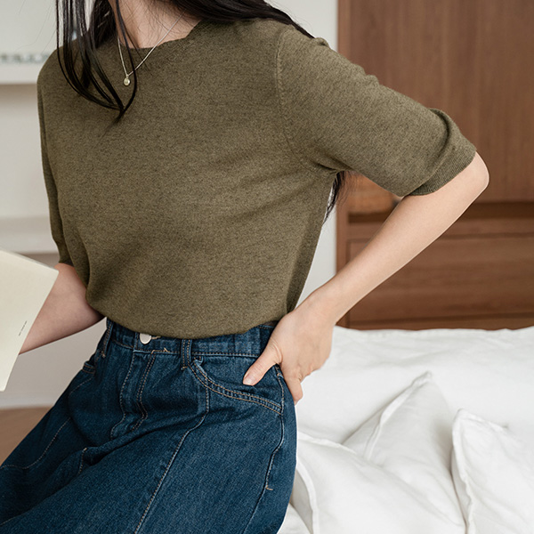 모던 Round Short-sleeve Knitwear