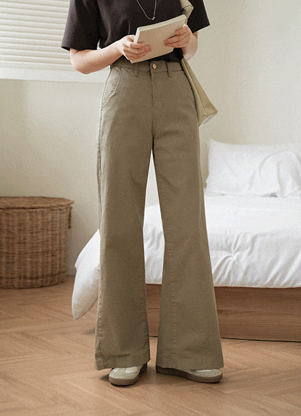 너트 Banding 와이드 Boot cut Pants Korea