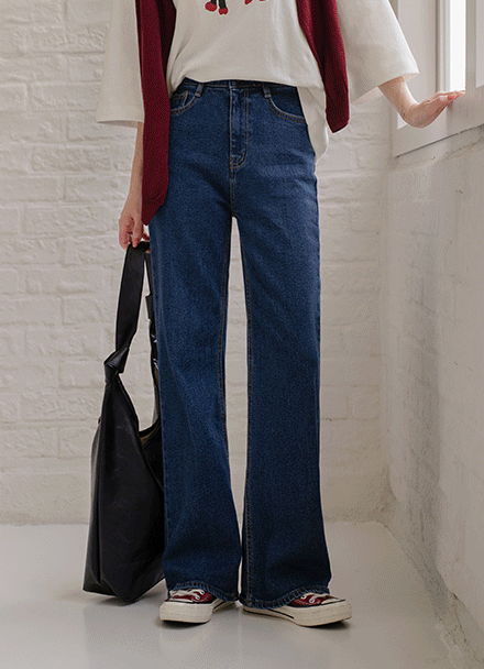 Eco Straight Wide Denim Pants Korea