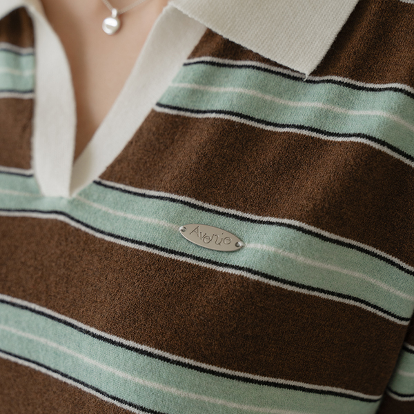 Hopes Horizontal Striped Collar Knitwear