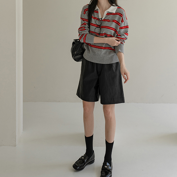 Hopes Horizontal Striped Collar Knitwear
