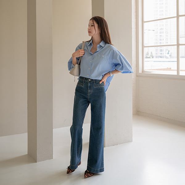 Slow Sleeve Puff Pocket Shirt