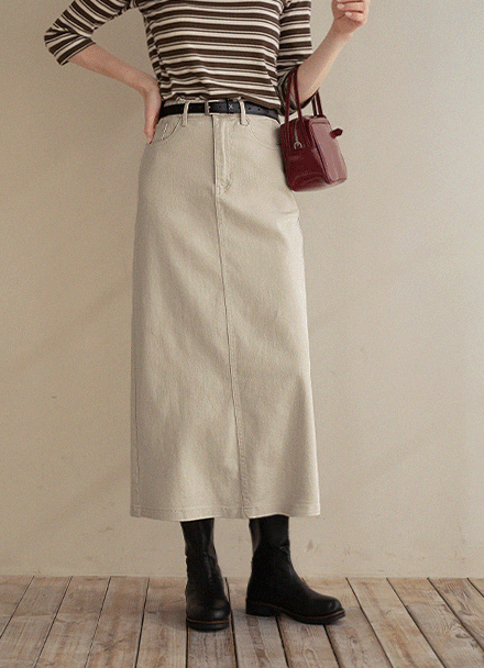 Twill Belt Skirt Korea