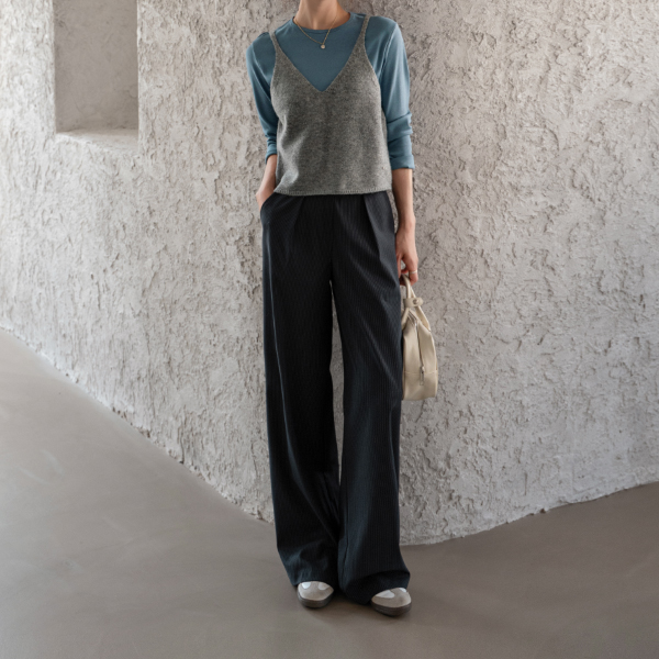 Modern Stripe Wide Slacks