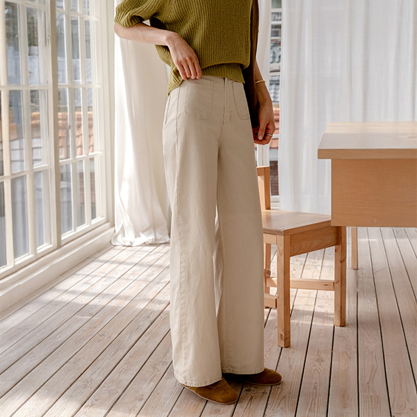 Buckle Front Pocket Banding Pants