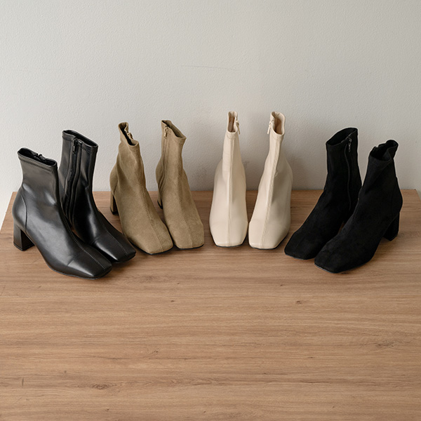 Two-type Basic Spandex Ankle Boots
