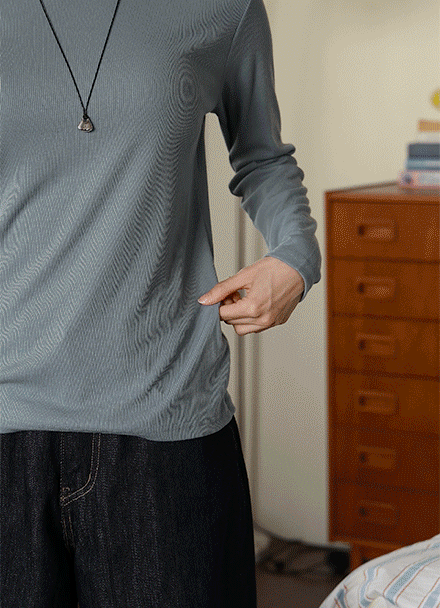 All-day Double Ribbed Span T-shirt Korea