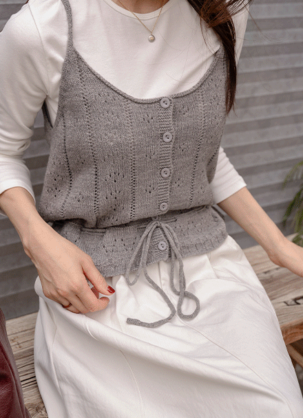 String Bustier Knitwear Korea
