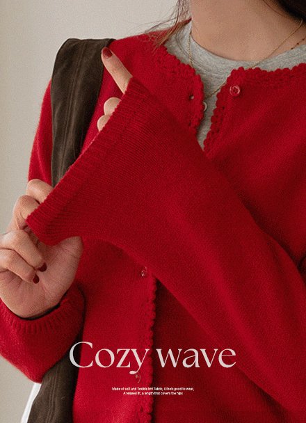 Cozy Wave Line Cardigan Korea