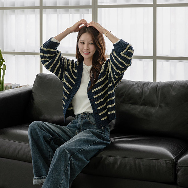 Melly Stripe Knitwear Cardigan
