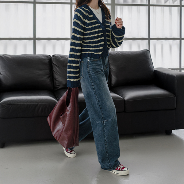 Melly Stripe Knitwear Cardigan