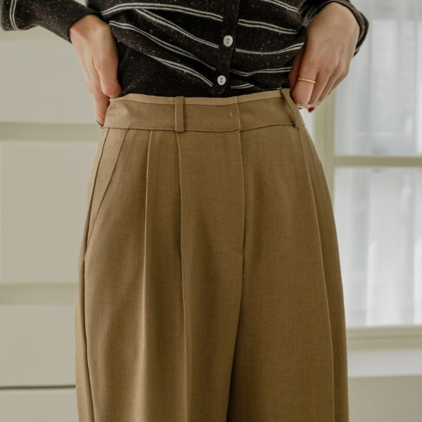 May Two Pintuck Wide Slacks