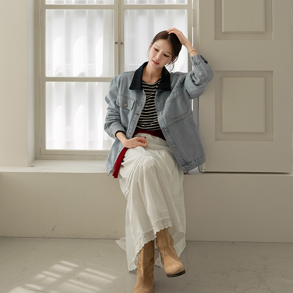 티드 오버 Denim Jacket