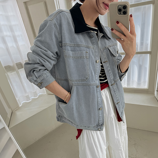 티드 오버 Denim Jacket