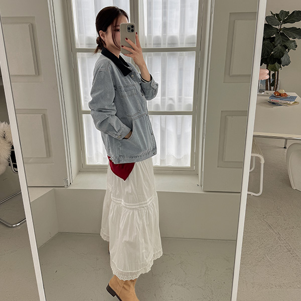 티드 오버 Denim Jacket