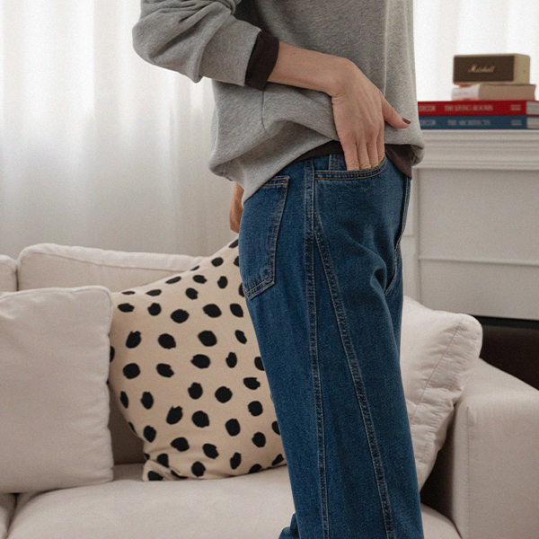 Delhi Wide Incision Denim Pants
