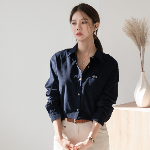 [valyou] Embroidered Pocket Corduroy Shirt