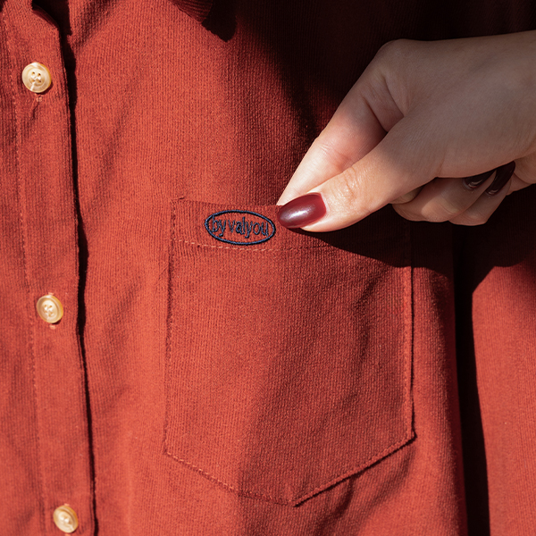 [valyou] Embroidered Pocket Corduroy Shirt