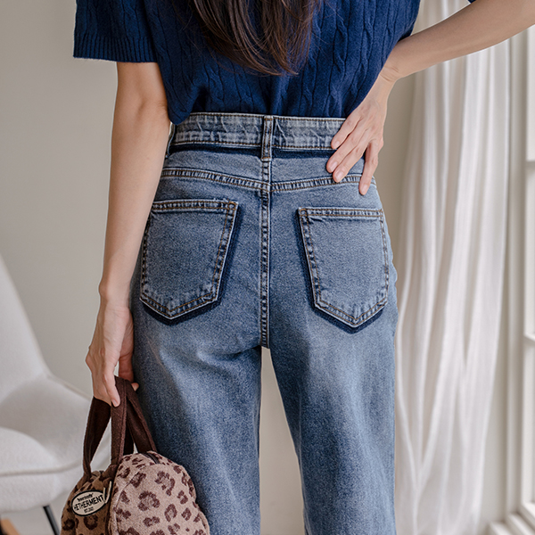 Natural Washing Wide Denim Pants
