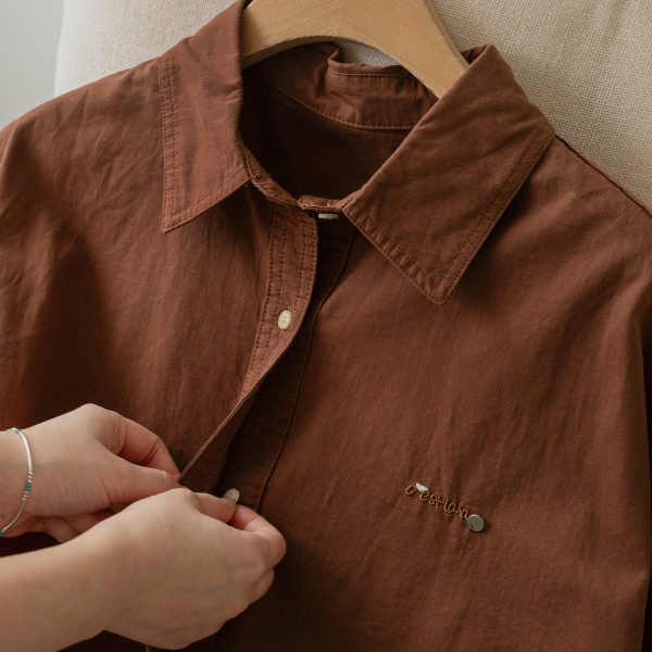 Vivid Autumn Embroidery Shirt
