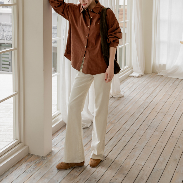 Vivid Autumn Embroidery Shirt