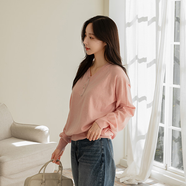 Basic Autumn V-neck Knitwear