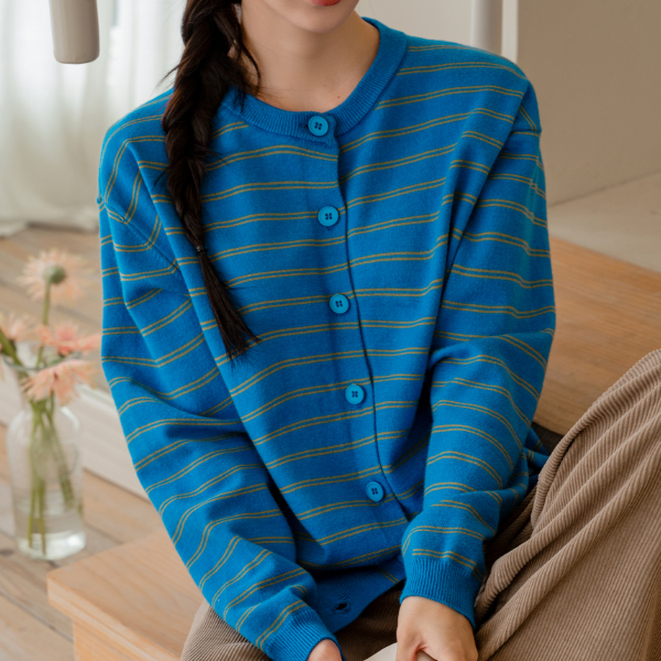Revere Stripe Knitwear Cardigan
