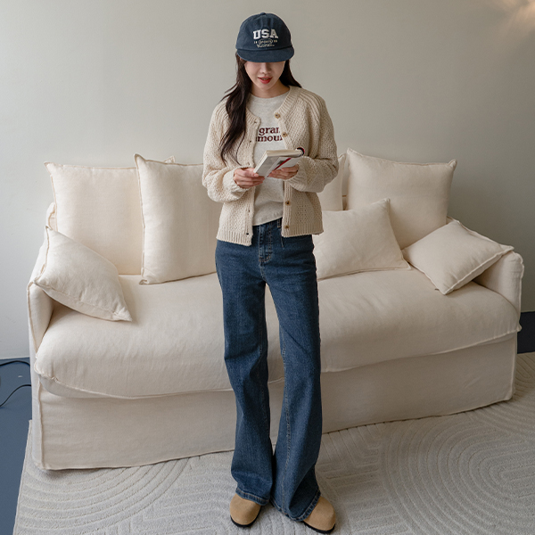Dart Span Wide Boot cut Denim Pants