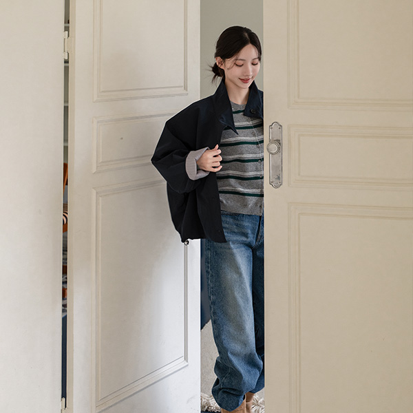 Color Match horizontal Striped Cardigan