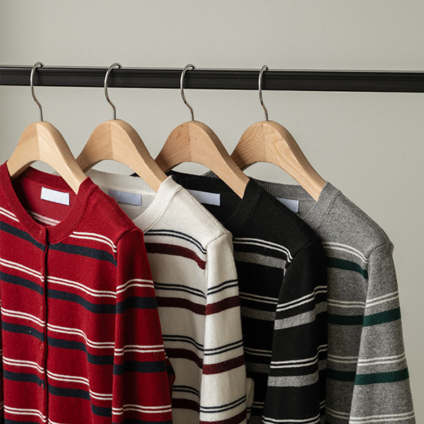 Color Match horizontal Striped Cardigan
