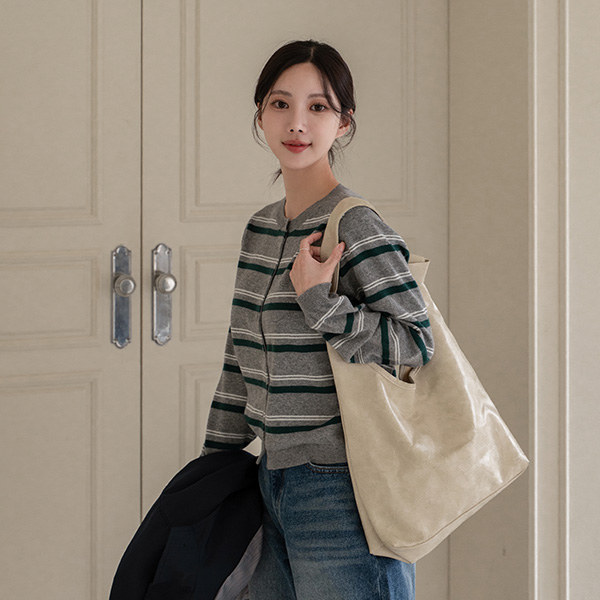 Color Match horizontal Striped Cardigan