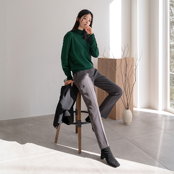 Pury  Sleeve Button Half Turtleneck Knitwear