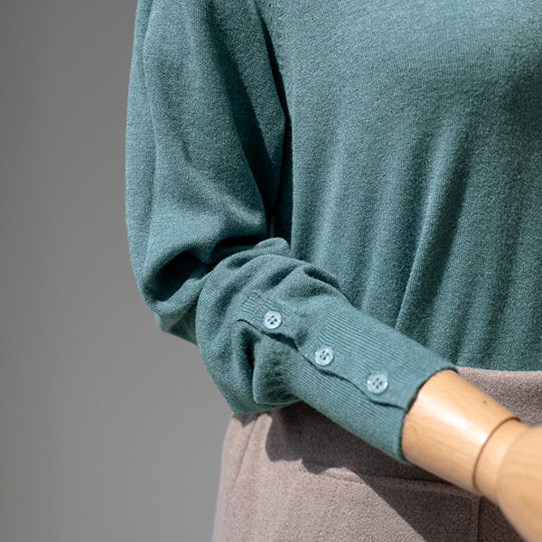Pury  Sleeve Button Half Turtleneck Knitwear