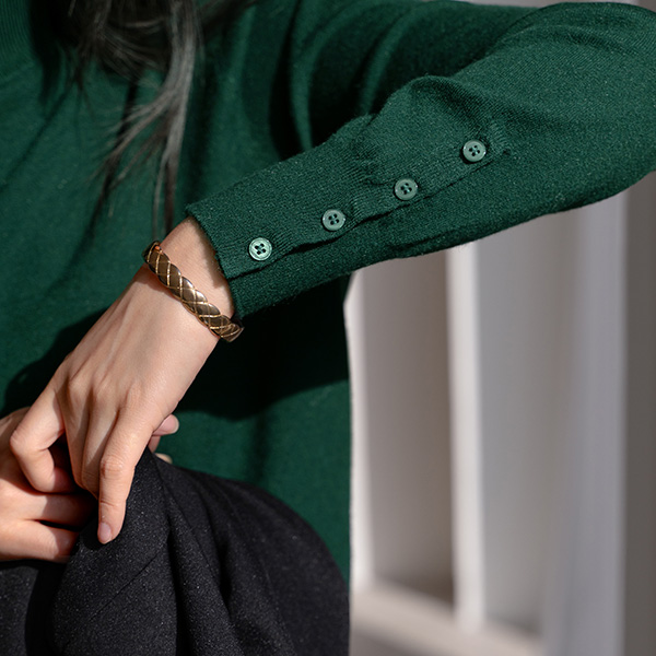 Pury  Sleeve Button Half Turtleneck Knitwear