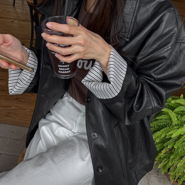 The Over Collar Leather Jacket