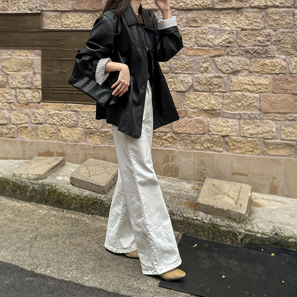 The Over Collar Leather Jacket