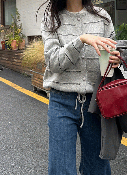 모어 Stripe Strap Cardigan Korea