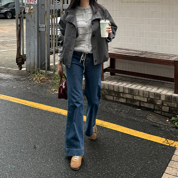 More Stripe Strap Cardigan