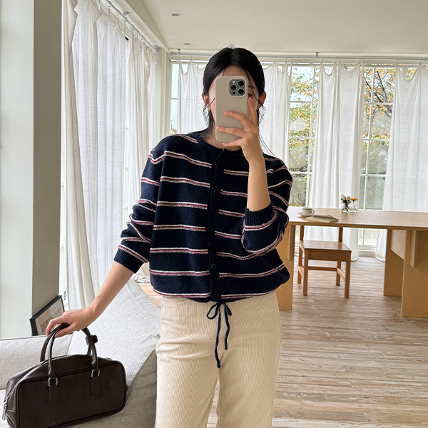 More Stripe Strap Cardigan