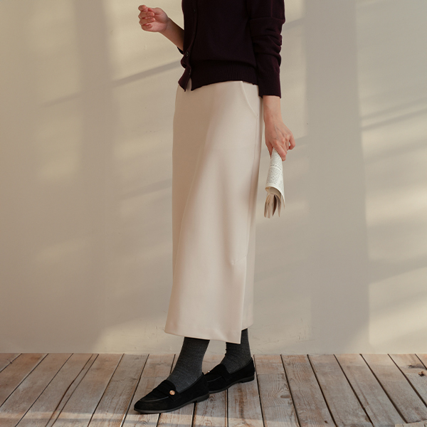 Banding Span Slit on Both Sides Skirt