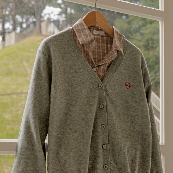 Heart Embroidery V Cardigan