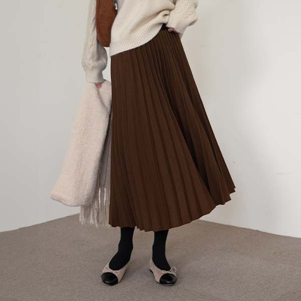 [valyou] Wool Pleats Skirt