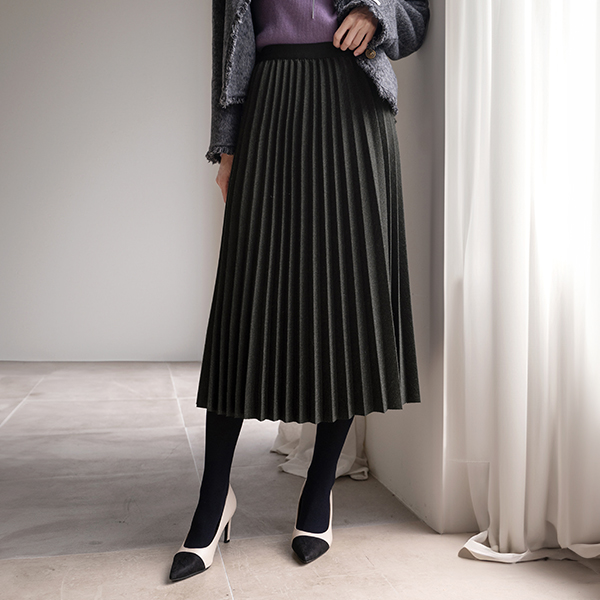 [valyou] Wool Pleats Skirt