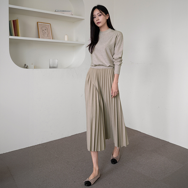 [valyou] Wool Pleats Skirt