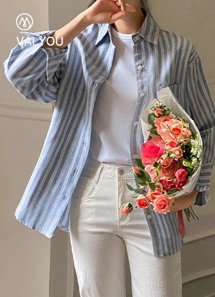 [valyou] Int Stripe Loose Shirt Korea