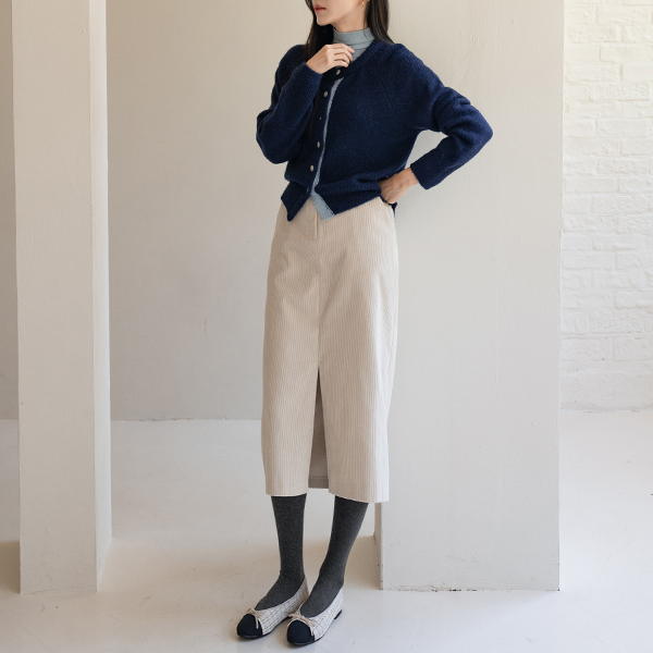 Mohair color matching cardigan